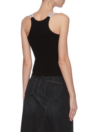 Back View - Click To Enlarge - GROUND ZERO - Logo strap rib knit camisole