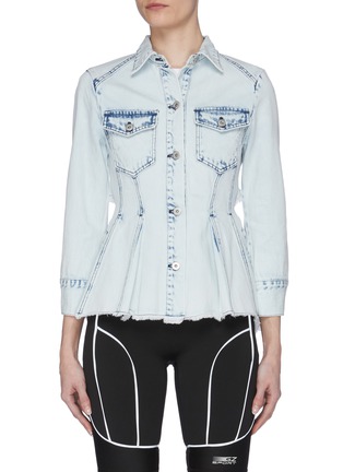 Main View - Click To Enlarge - GROUND ZERO - Open Back Flare Denim Jacket