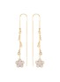Main View - Click To Enlarge - CZ BY KENNETH JAY LANE - Floral clover cubic zirconia pavé threader earrings