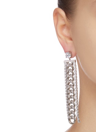 Figure View - Click To Enlarge - CZ BY KENNETH JAY LANE - Cubic zirconia long chain earrings