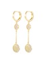 Main View - Click To Enlarge - CZ BY KENNETH JAY LANE - Moon disc cubic zirconia pavé drop earrings