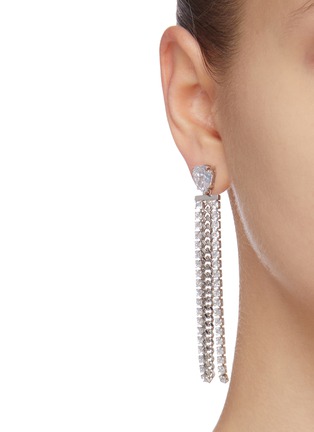 Figure View - Click To Enlarge - CZ BY KENNETH JAY LANE - Cubic zirconia chain drop earrings