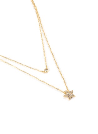 Detail View - Click To Enlarge - CZ BY KENNETH JAY LANE - Cubic zirconia double layer pavé star necklace