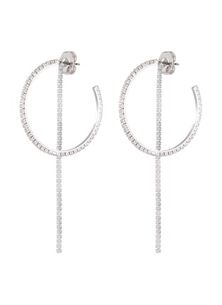 Main View - Click To Enlarge - CZ BY KENNETH JAY LANE - Cubic zirconia half hoop single fringe earring
