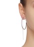 Figure View - Click To Enlarge - CZ BY KENNETH JAY LANE - Cubic zirconia half hoop single fringe earring
