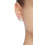 Figure View - Click To Enlarge - CZ BY KENNETH JAY LANE - Cubic zirconia round pave trim stud earrings