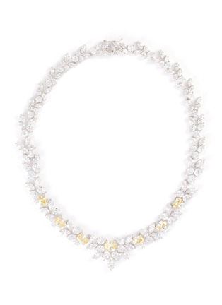 Main View - Click To Enlarge - CZ BY KENNETH JAY LANE - cubic zirconia floral cluster necklace