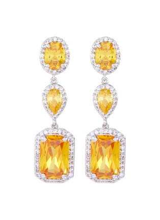 Main View - Click To Enlarge - CZ BY KENNETH JAY LANE - cubic zirconia pavé trim drop earrings