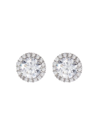 Main View - Click To Enlarge - CZ BY KENNETH JAY LANE - cubic zirconia pavé trim stud earrings