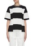 Main View - Click To Enlarge - STELLA MCCARTNEY - Logo band neck shifted stripe T-shirt