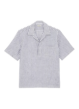 Main View - Click To Enlarge - CAMOSHITA - Half button camp collar stripe shirt