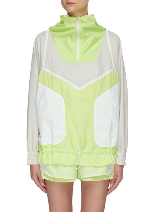Main View - Click To Enlarge - ADIDAS BY STELLA MCCARTNEY - Colourblock funnelneck performance pullover windbreaker