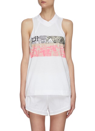 Main View - Click To Enlarge - ADIDAS BY STELLA MCCARTNEY - Graphic print V-neck performance tank top