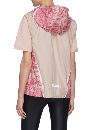 Back View - Click To Enlarge - ADIDAS BY STELLA MCCARTNEY - Snake print colourblock hooded performance windbreaker vest