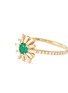 SUZANNE KALAN - 'Fireworks' diamond emerald 18k yellow gold flower ring