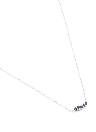Figure View - Click To Enlarge - SUZANNE KALAN - Diamond sapphire 18k white gold mini bar necklace