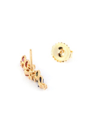 Figure View - Click To Enlarge - SUZANNE KALAN - 'Rainbow Fireworks' diamond sapphire 18k yellow gold earrings