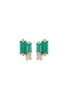 Main View - Click To Enlarge - SUZANNE KALAN - Diamond emerald 18k yellow gold stud earrings