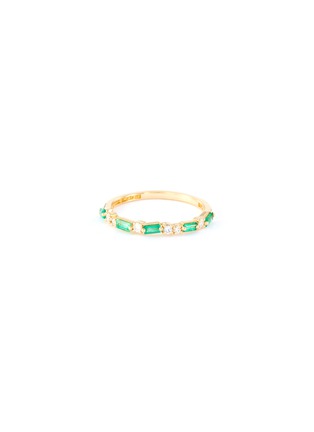 Main View - Click To Enlarge - SUZANNE KALAN - 'Fireworks' diamond emerald 18k yellow gold half eternity ring