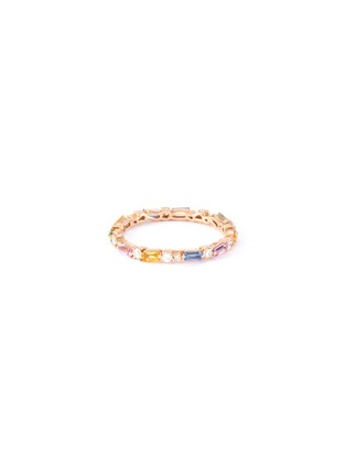 Detail View - Click To Enlarge - SUZANNE KALAN - 'Rainbow Fireworks' diamond sapphire 18k rose gold eternity ring
