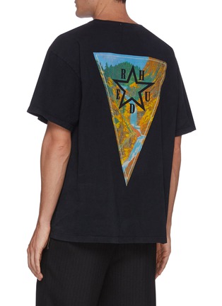 Back View - Click To Enlarge - RHUDE - Surrealism Graphic Logo Print Cotton T-Shirt