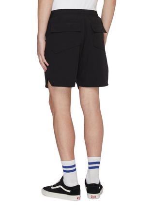 Back View - Click To Enlarge - RHUDE - Logo print elastic drawstring waist zip pocket shorts