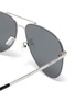 Detail View - Click To Enlarge - SAINT LAURENT - 'Classic 11 Slim' double bridge metal frame aviator sunglasses