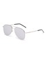 Main View - Click To Enlarge - SAINT LAURENT - 'Classic 11 Slim' double bridge metal frame aviator sunglasses