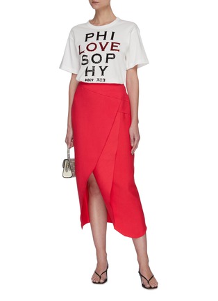 Figure View - Click To Enlarge - C/MEO COLLECTIVE - Over Again' asymmetric midi skirt