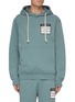 Main View - Click To Enlarge - MAISON MARGIELA - 'Stereotype' slogan patch contrast drawstring hoodie