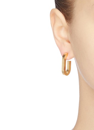 Detail View - Click To Enlarge - KENNETH JAY LANE - Double link drop post earrings