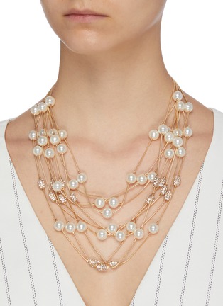 Figure View - Click To Enlarge - KENNETH JAY LANE - Pearl embellished necklace