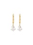 Main View - Click To Enlarge - KENNETH JAY LANE - Pearl drop glass crystal hoop pierced earrings