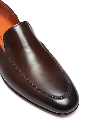 Detail View - Click To Enlarge - SANTONI - 'Carlos' flexi leather step down loafers