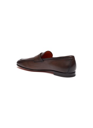  - SANTONI - 'Carlos' flexi leather penny loafers