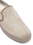 Detail View - Click To Enlarge - SANTONI - 'Cleanic' stretch suede slip ons