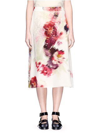 Main View - Click To Enlarge - LANVIN - Watercolour floral print silk midi skirt