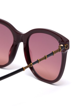 Detail View - Click To Enlarge - GUCCI - Horn rim acetate frame round sunglasses