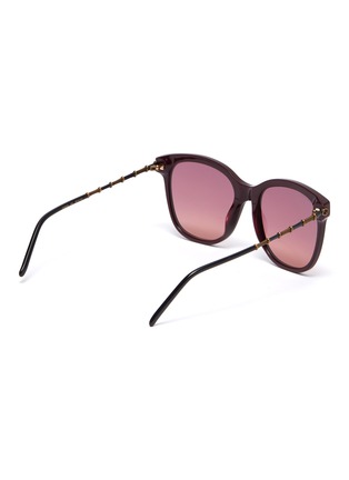 Figure View - Click To Enlarge - GUCCI - Horn rim acetate frame round sunglasses