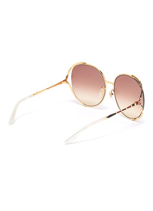 Figure View - Click To Enlarge - GUCCI - LARGE ROUND Y-SHAPE TEMPLE METAL FRAME SUNGLASSES