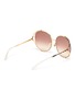Figure View - Click To Enlarge - GUCCI - LARGE ROUND Y-SHAPE TEMPLE METAL FRAME SUNGLASSES