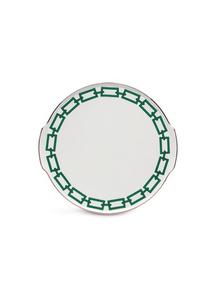 Main View - Click To Enlarge - GINORI 1735 - Catene Porcelain Cake Plate with Handles – 31.5cm – Smeraldo