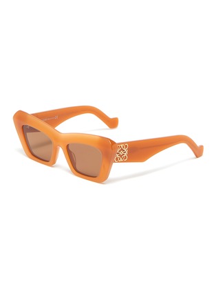 Main View - Click To Enlarge - LOEWE - Angular frame acetate anagram oversized sunglasses