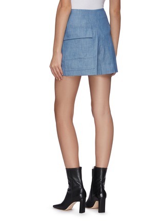 Back View - Click To Enlarge - 3.1 PHILLIP LIM - Belted patch pocket chambray shorts