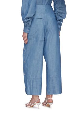 Back View - Click To Enlarge - 3.1 PHILLIP LIM - Chambray side snap belted wide leg utility pants