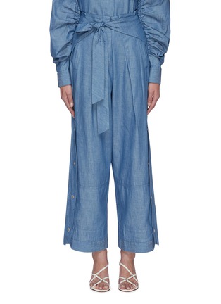Main View - Click To Enlarge - 3.1 PHILLIP LIM - Chambray side snap belted wide leg utility pants