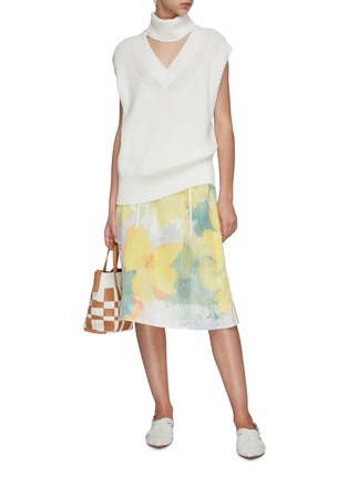 Figure View - Click To Enlarge - 3.1 PHILLIP LIM - Abstract floral print fil coupé A-line skirt