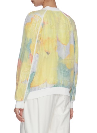 Back View - Click To Enlarge - 3.1 PHILLIP LIM - Abstract floral print fil coupé zip-up bomber jacket