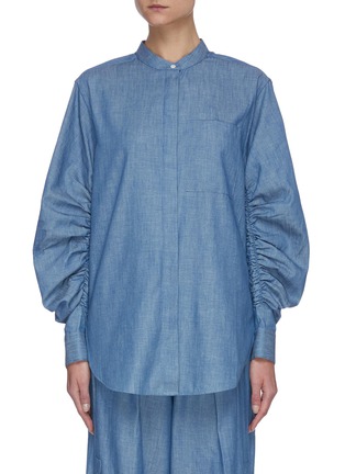 Main View - Click To Enlarge - 3.1 PHILLIP LIM - Chambray ruched sleeve shirt