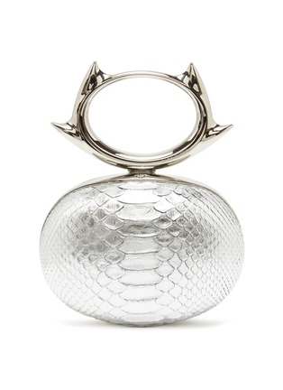 Main View - Click To Enlarge - GABO GUZZO - Spinosa python bue sapphire clasp clutch